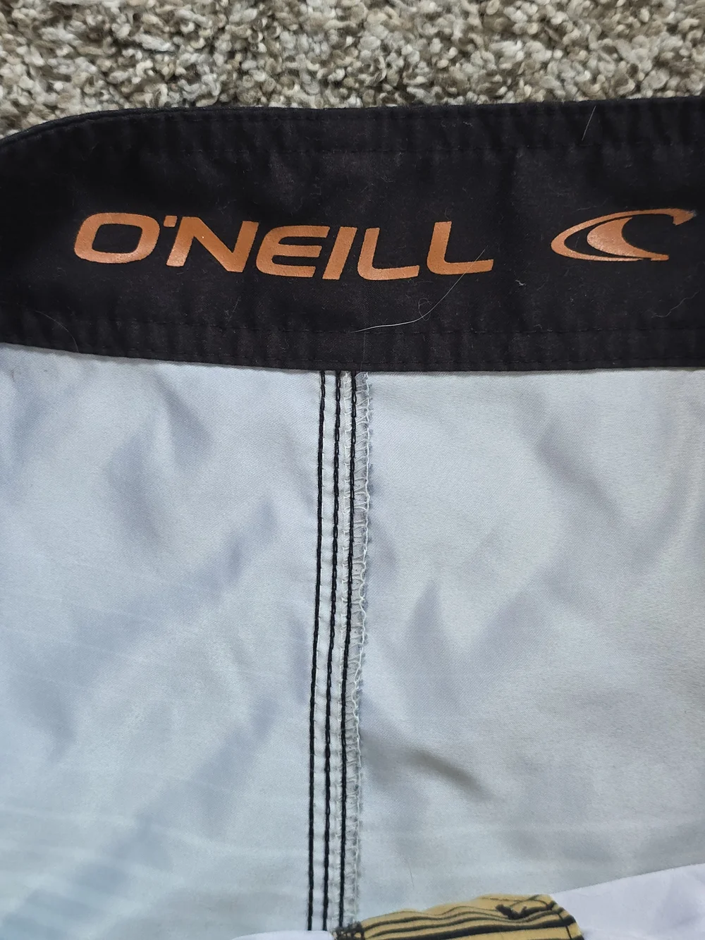 O'Neill Men's Black Yellow Red Blue Gradient Stripe Boardshorts